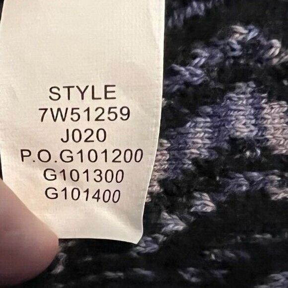 Lucky Lotus Sweater  Women's Size L  Open Draping Wrap Cardigan Black Pattern - Picture 7 of 7